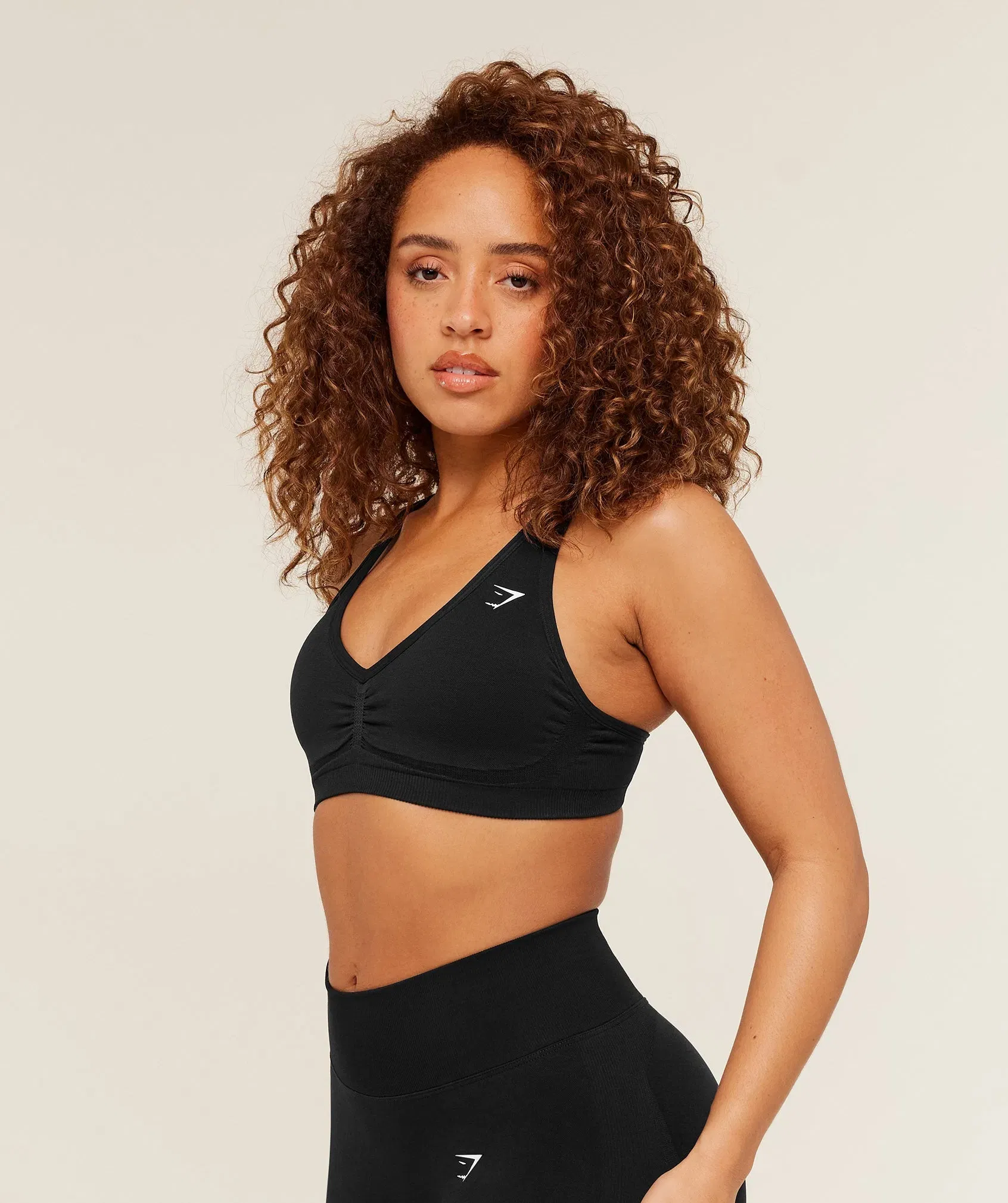 Gymshark Lift Seamless Sports Bra - Black/Black Marl