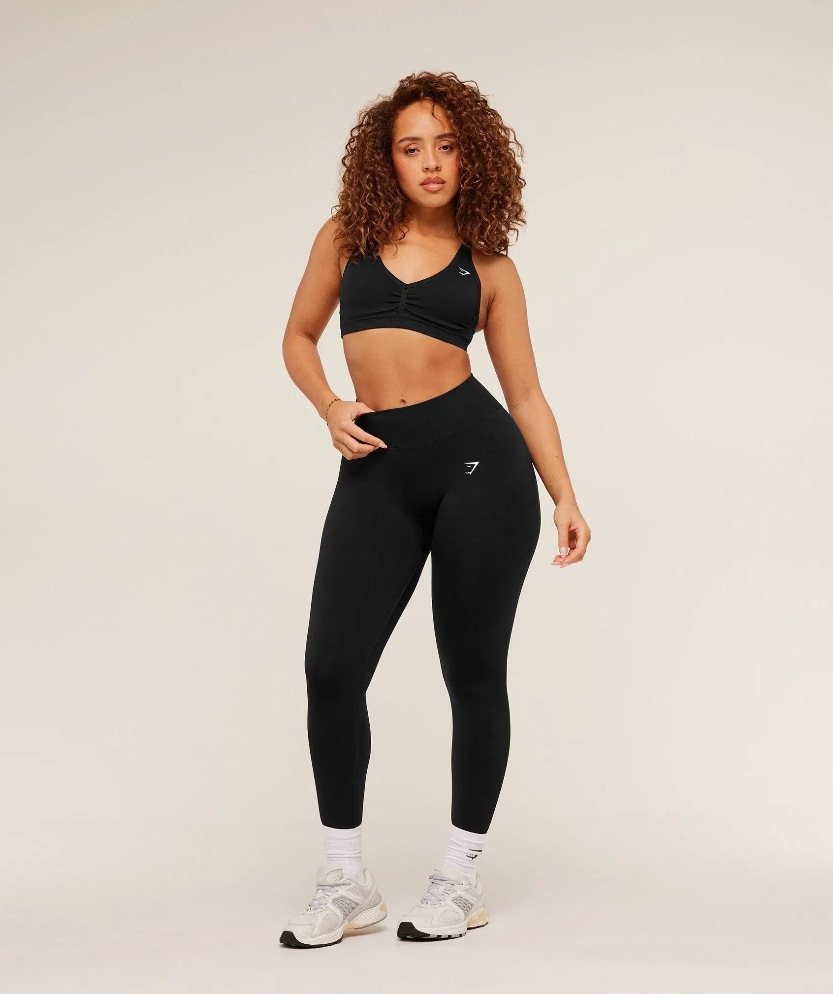 Gymshark Lift Seamless Sports Bra - Black/Black Marl