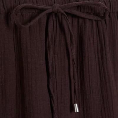 Brown Whipstitch Drawstring Trousers