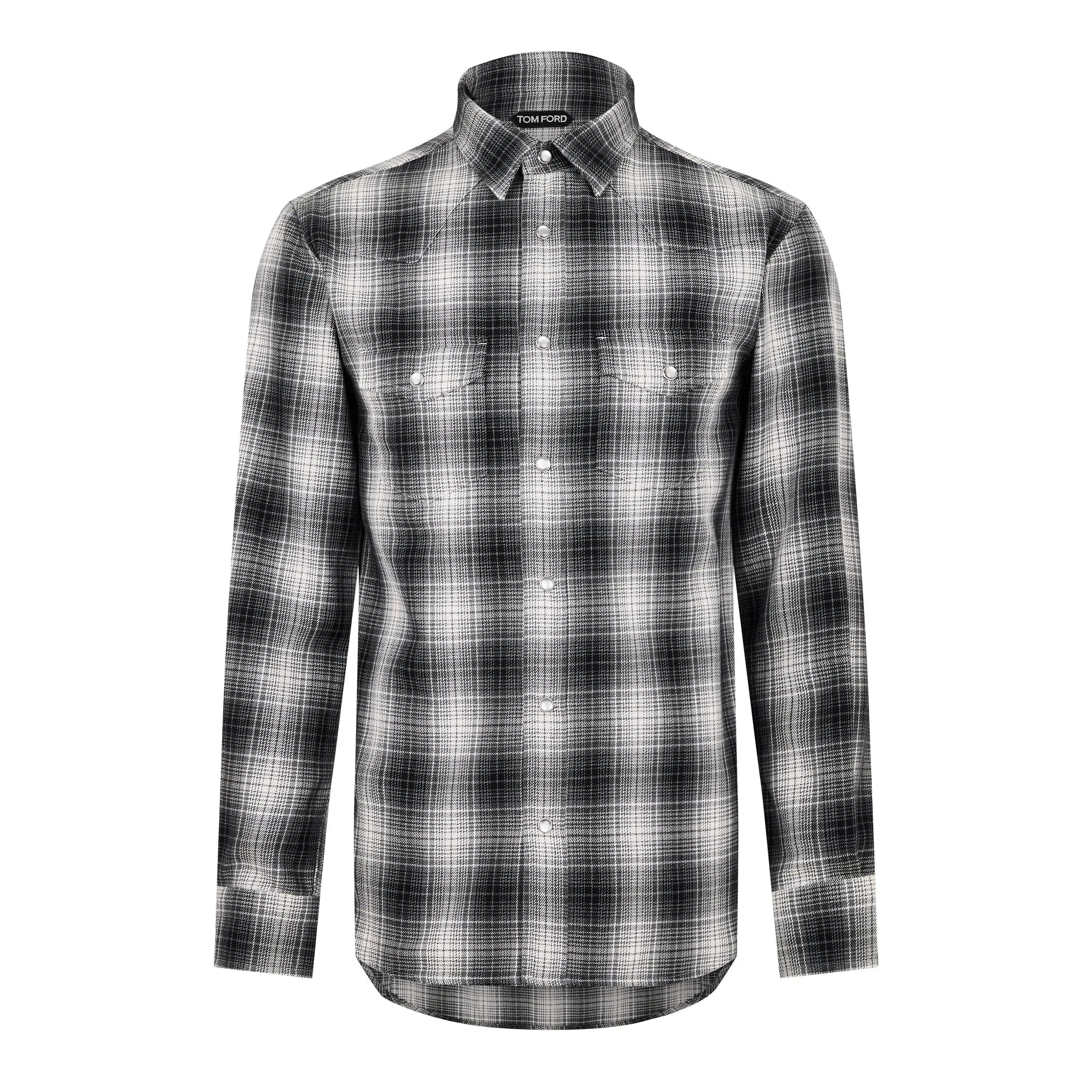 Checked Western Long-Sleeve Patterned Shirt