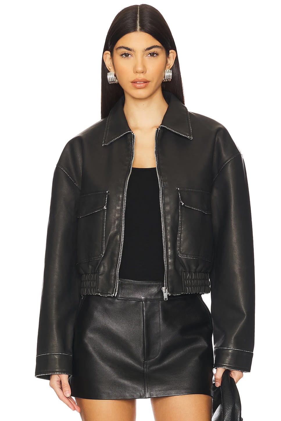 superdown Lolo Faux Leather Jacket in Black