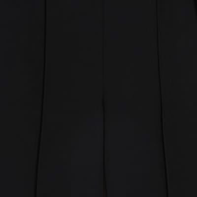 Black Belted Straight Leg Trousers