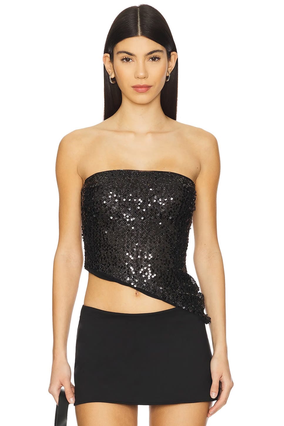 superdown Patrize Asymmetrical Top in Black