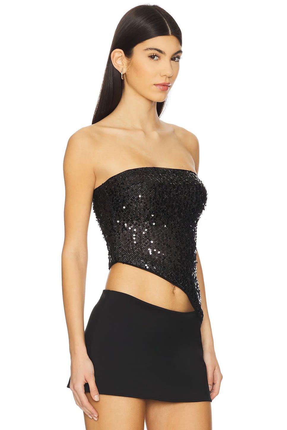superdown Patrize Asymmetrical Top in Black