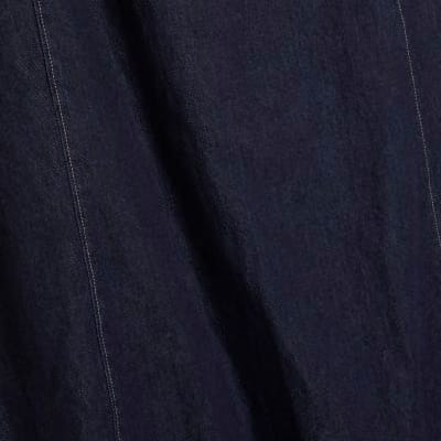 Blue Denim Bubble Hem Midi Dress