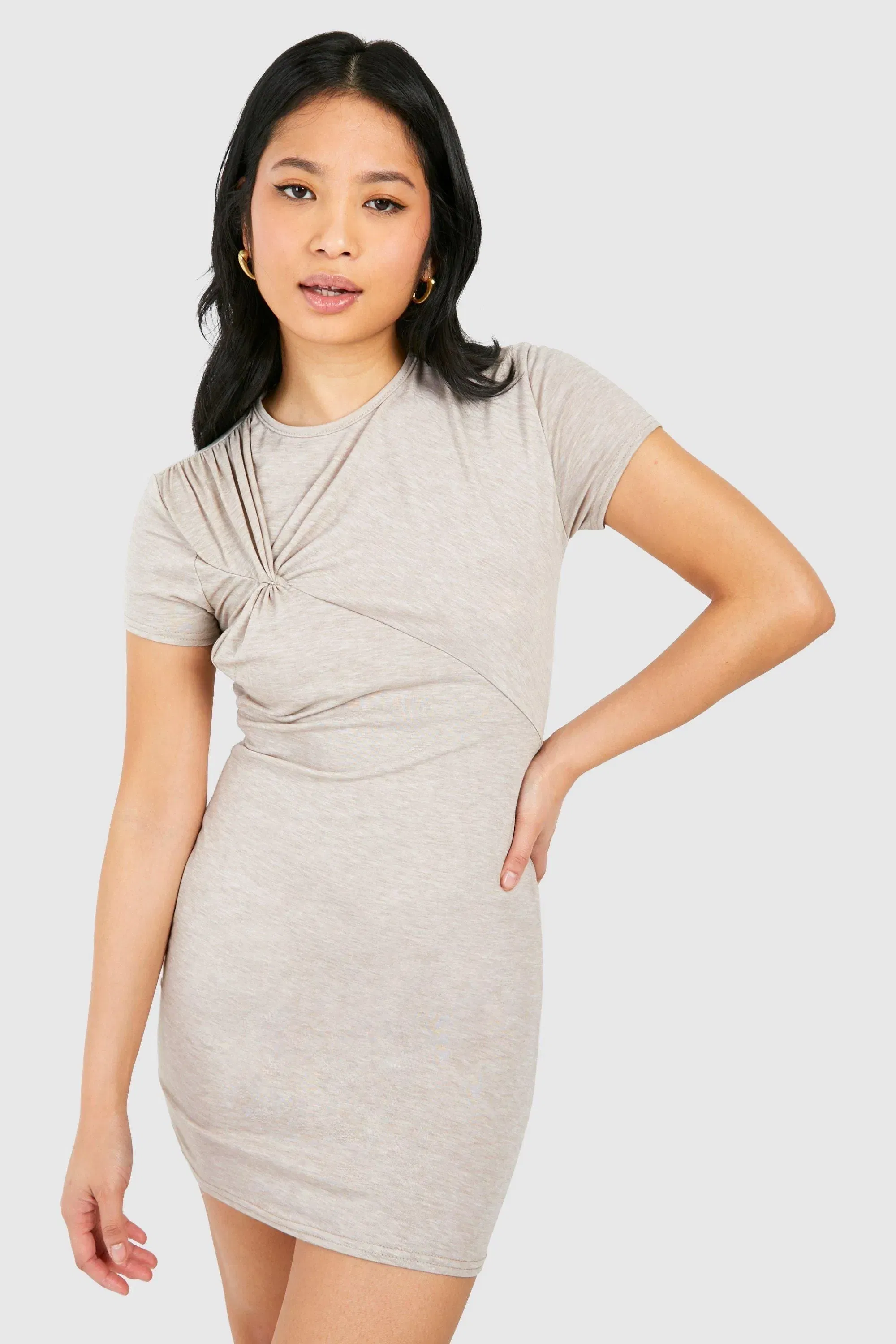 Petite Twist Detail T-Shirt Dress