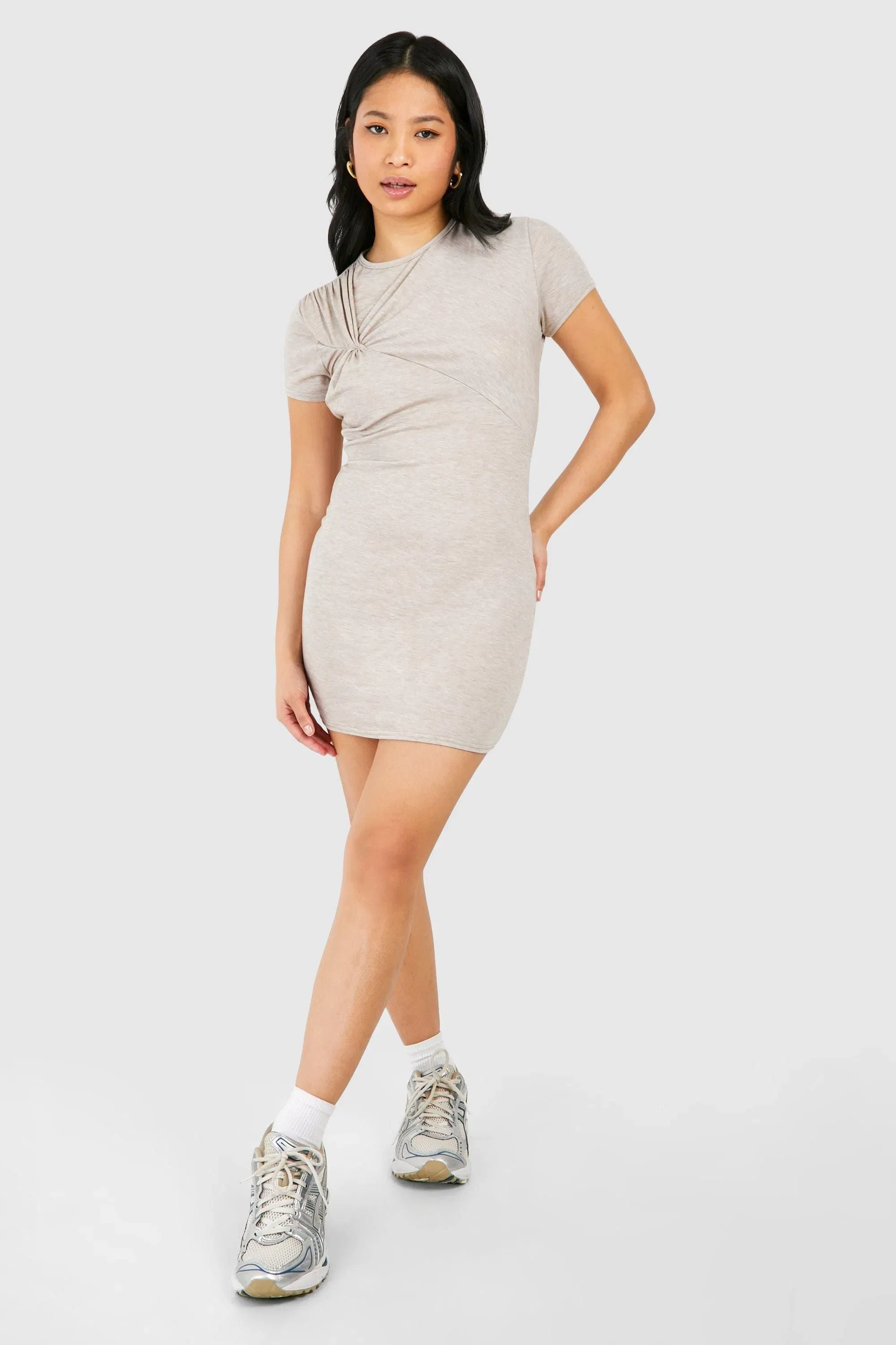 Petite Twist Detail T-Shirt Dress
