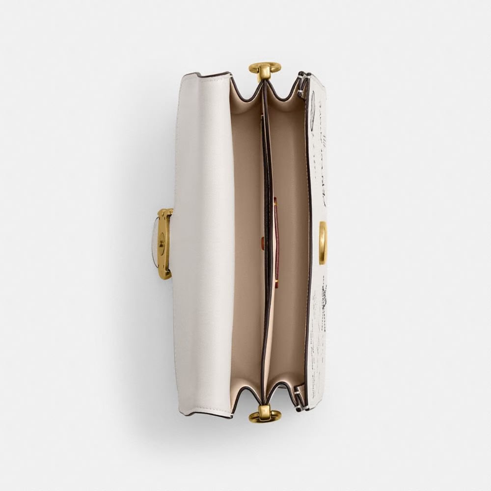 Chain Tabby Shoulder Bag With Sketch Print