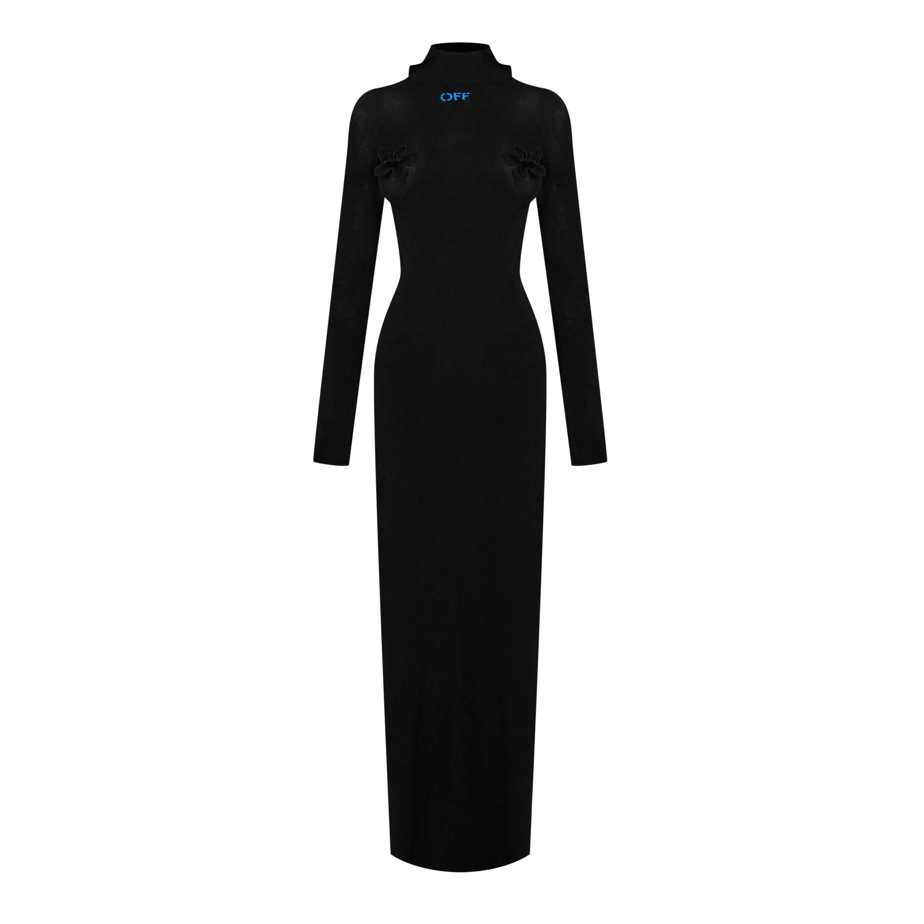 Embroidered Floral Long Sleeve Maxi Dress