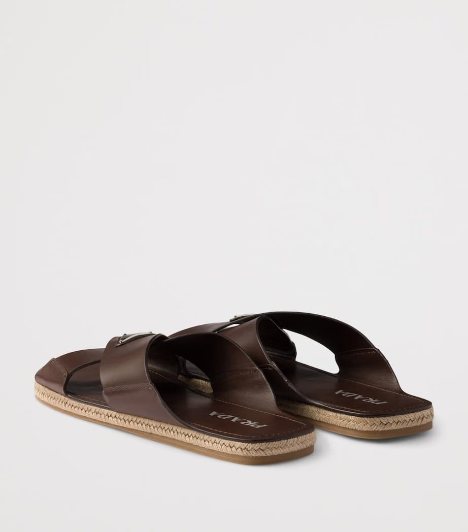 Prada Leather Crisscross Sandals