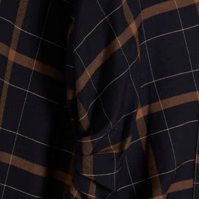 Black Check Shoulder Pad Shirt