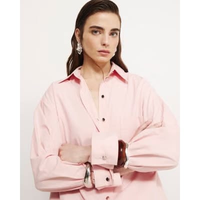 Pink Cinch Back Shirt