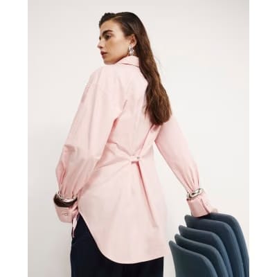 Pink Cinch Back Shirt