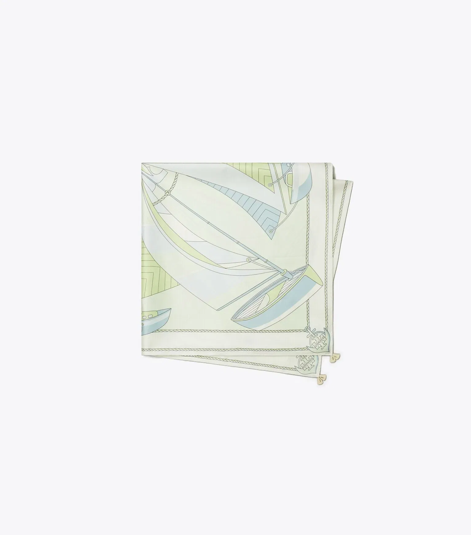 Sailboat Spiral Silk Square Scarf
