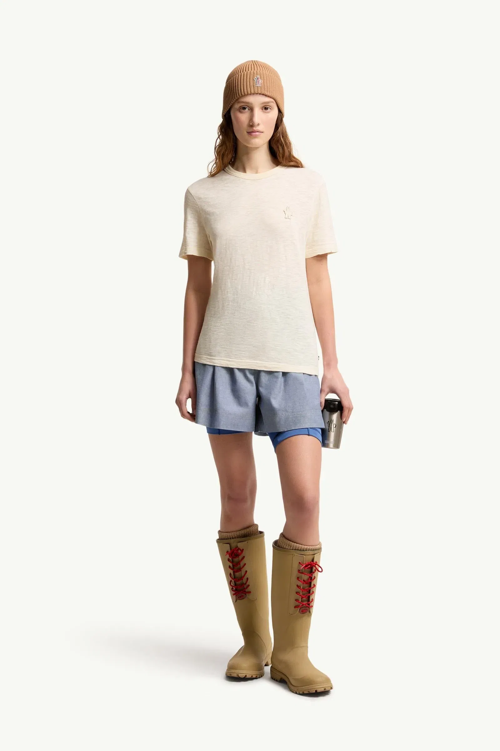 Moncler Logo Patch Cotton T-Shirt White Ivory White Ivory