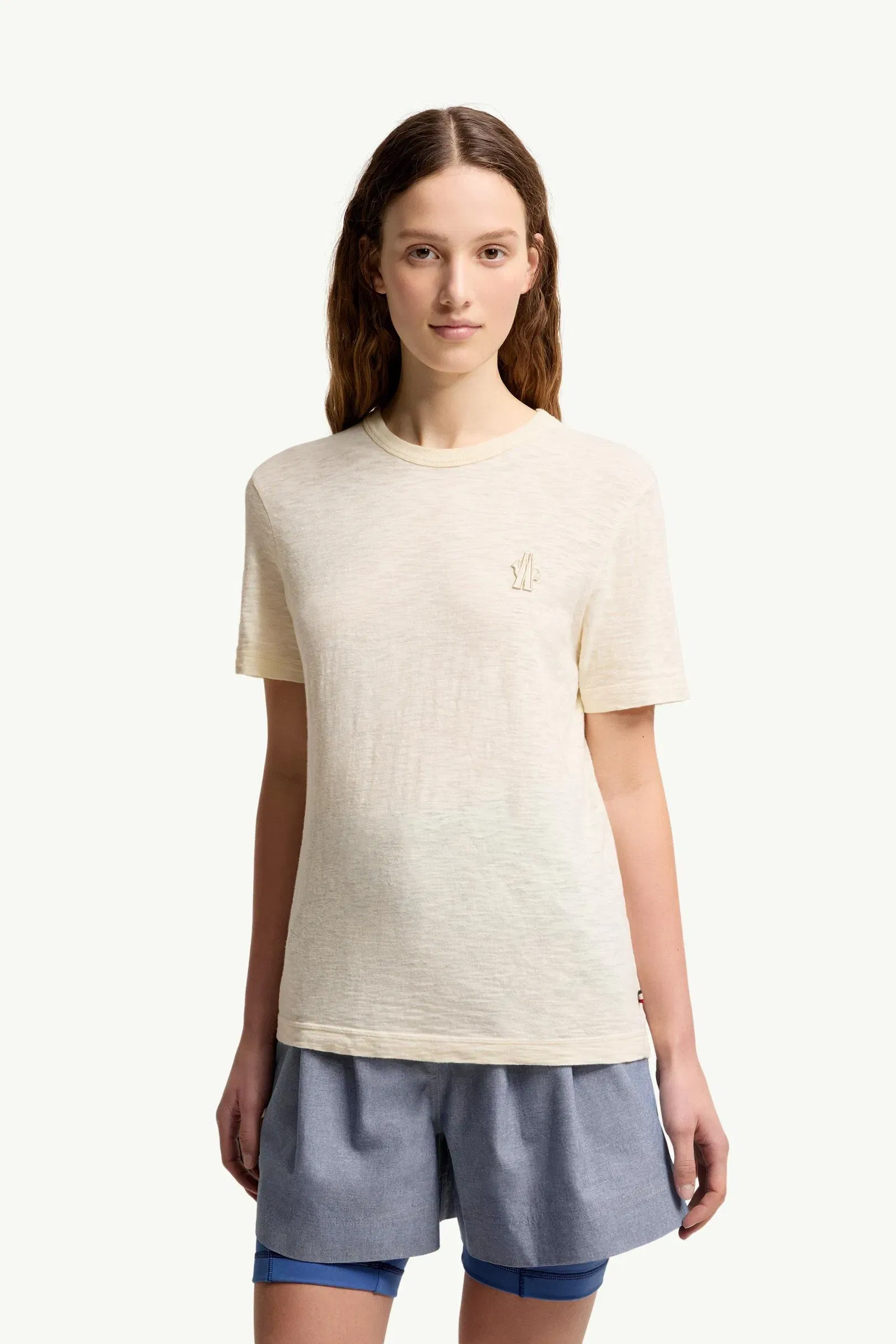 Moncler Logo Patch Cotton T-Shirt White Ivory White Ivory