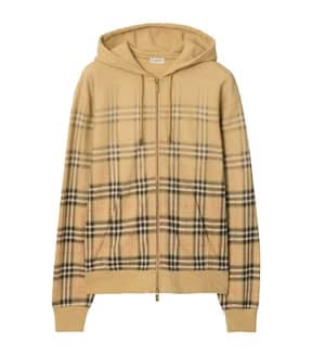 Cotton Gradient Check Hoodie