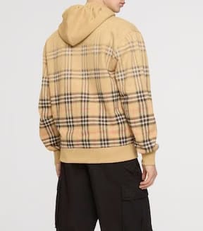 Cotton Gradient Check Hoodie