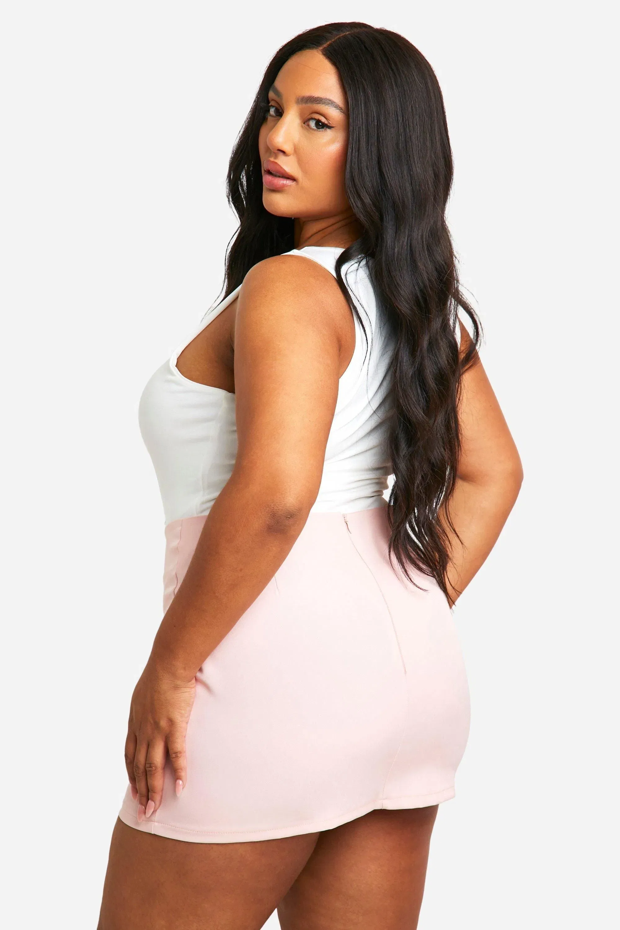 Plus Woven Micro Mini Skirt