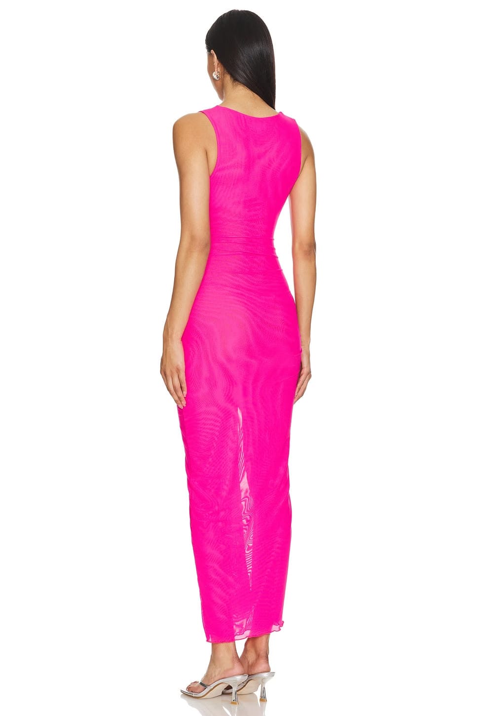 superdown Nelly Sheer Maxi Dress in Hot Pink