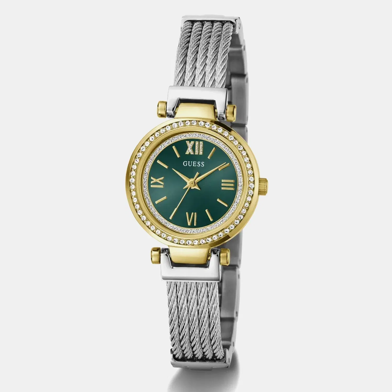 Guess Gb Mini Soho Women Quartz Green Dial Analog Stainless Steel Gw1076L3