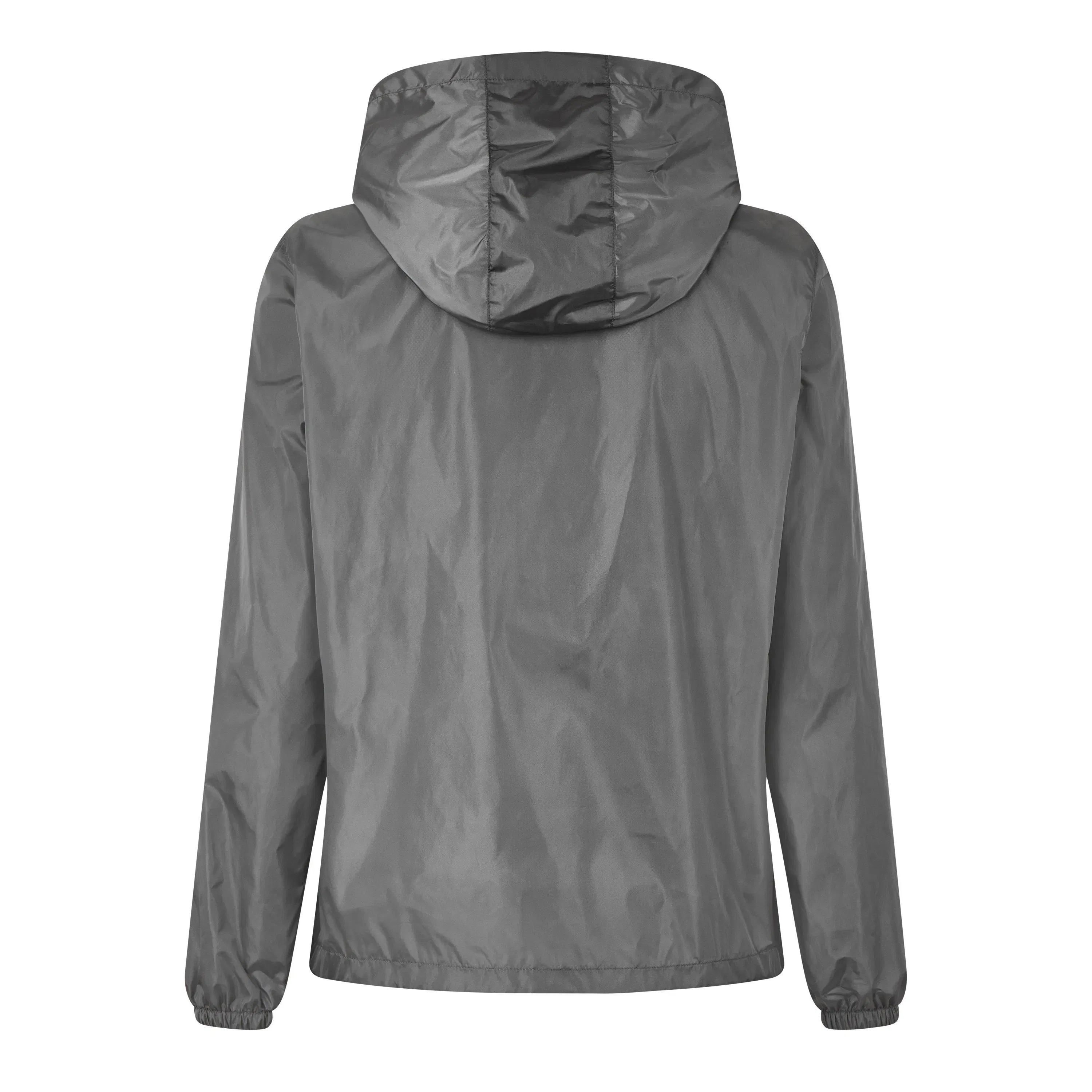 V Logo Wind Resistant Hooded Long Sleeve Windbreaker