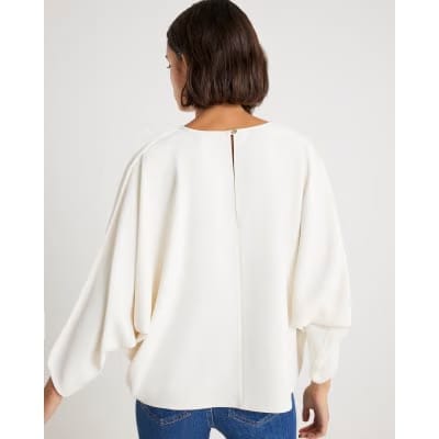 Cream Long Sleeve Batwing T-shirt