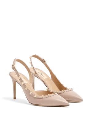 Rockstud slingback calfskin pumps 85mm
