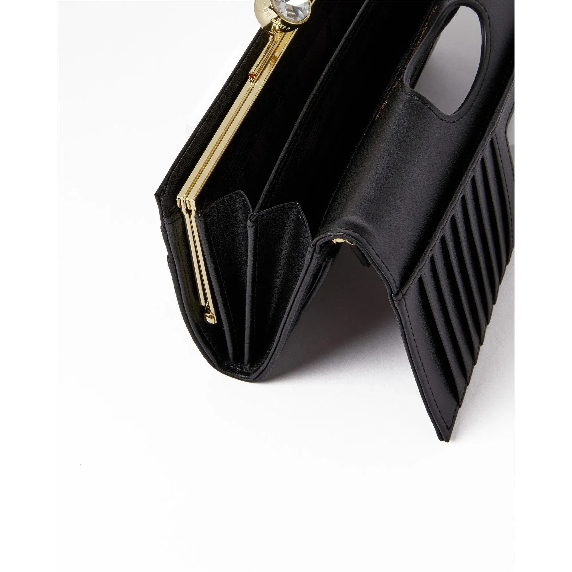 Leather Josiey Crystal Top Purse