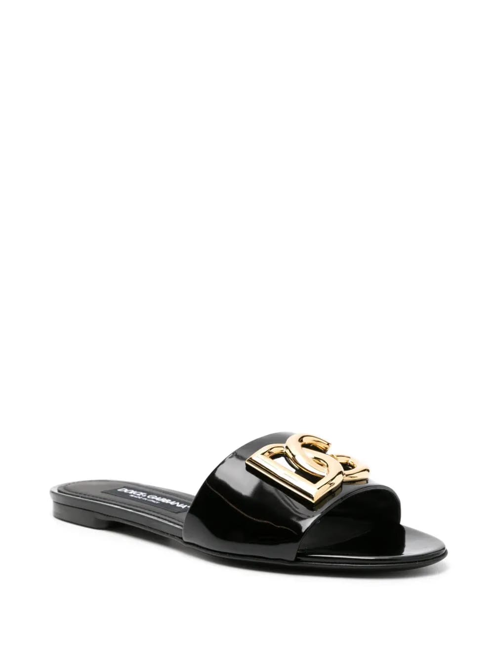 Dolce & Gabbana DG-logo leather slides – Black
