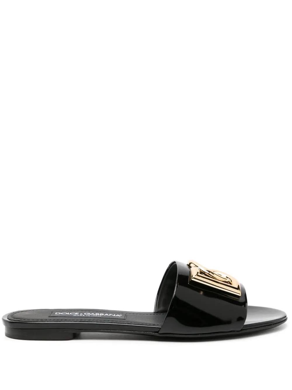 Dolce & Gabbana DG-logo leather slides – Black
