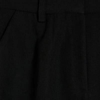 Black Barrel Leg Tailored Trousers