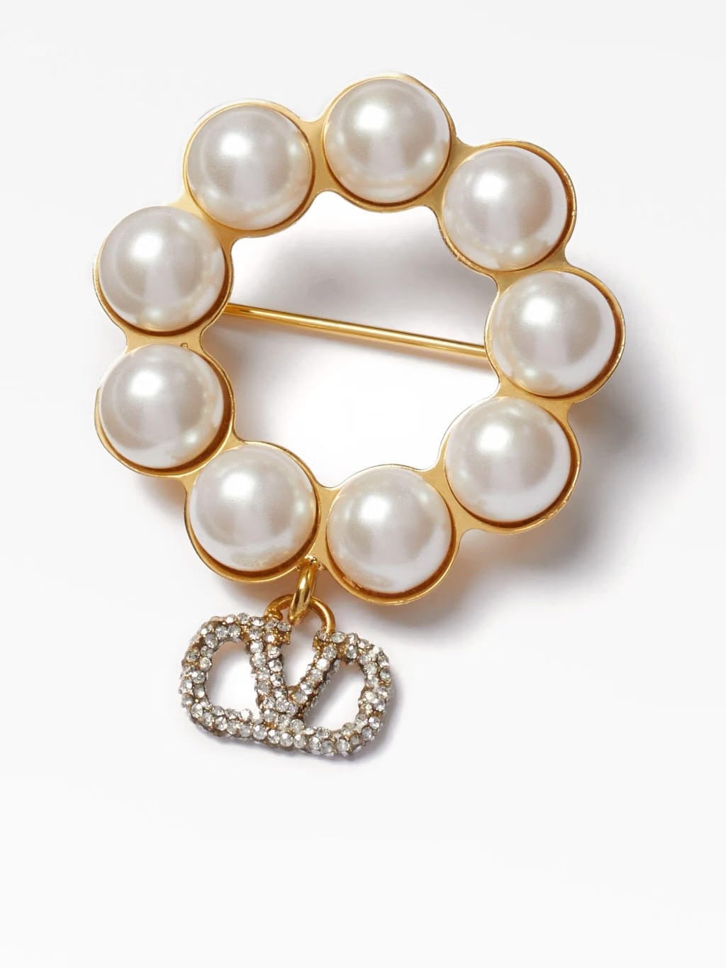 VLogo Signature Crystal Brooch
