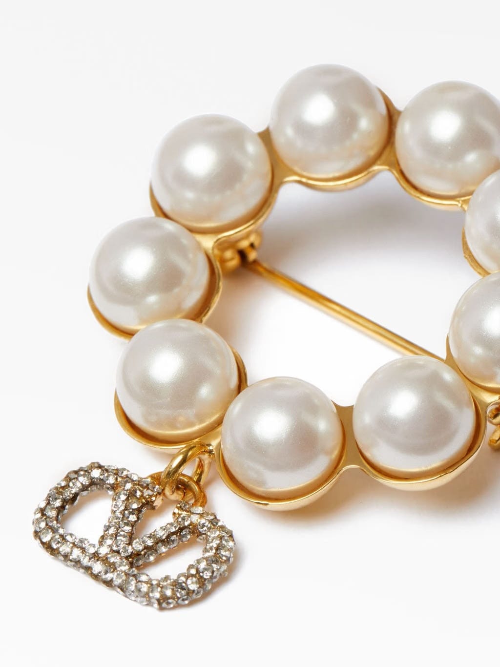 VLogo Signature Crystal Brooch