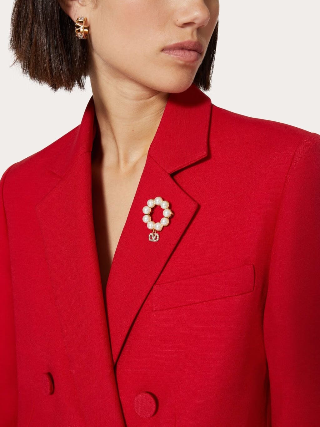 VLogo Signature Crystal Brooch