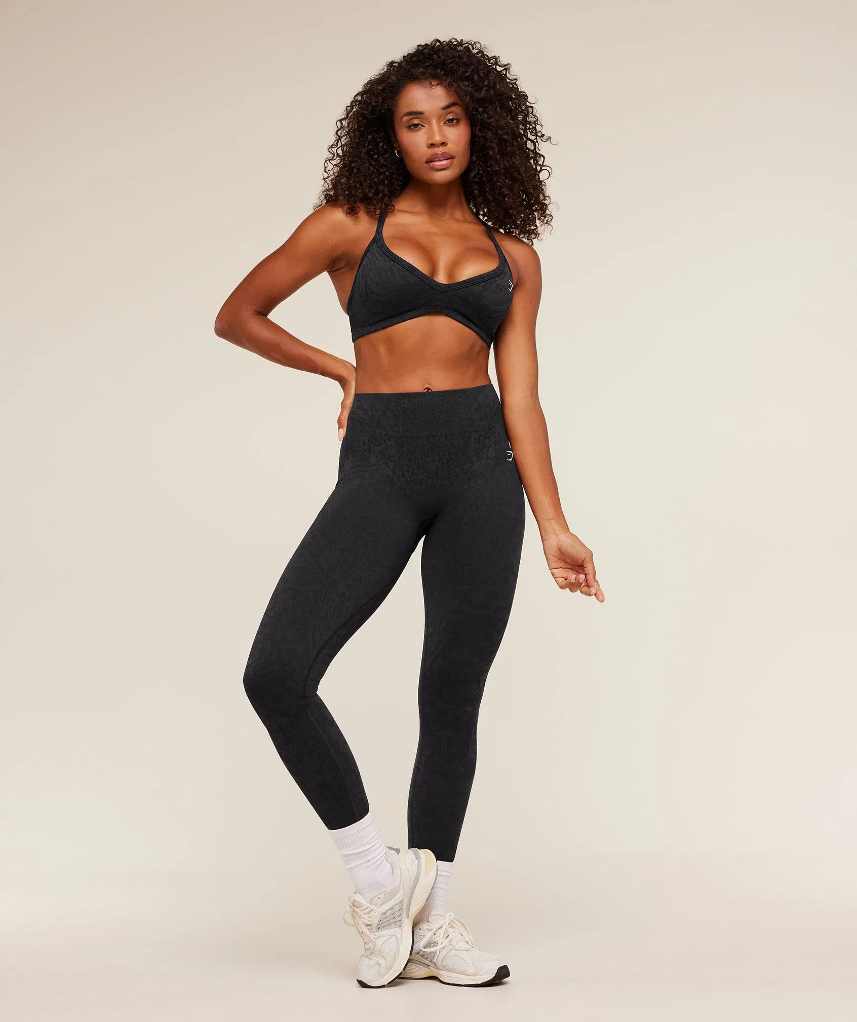 Gymshark Adapt Animal X Whitney Leggings - Black / Asphalt Grey