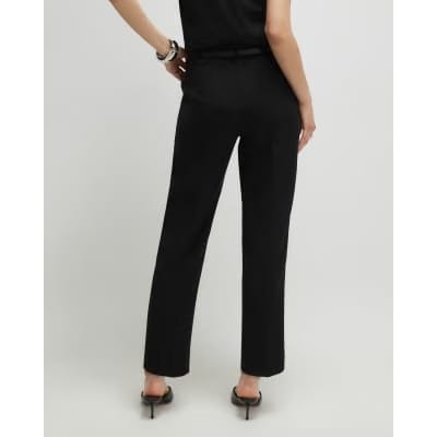 Black Belted Slim Fit Trousers