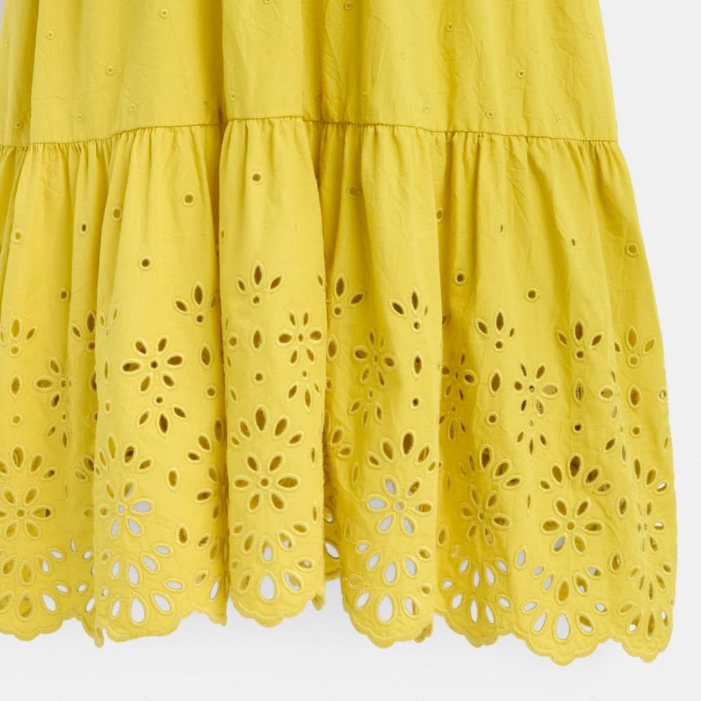 Restored Broderie Anglaise Puff Sleeve Dress In Organic Cotton
