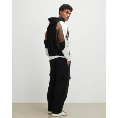 Black Wide Leg Cargo Joggers
