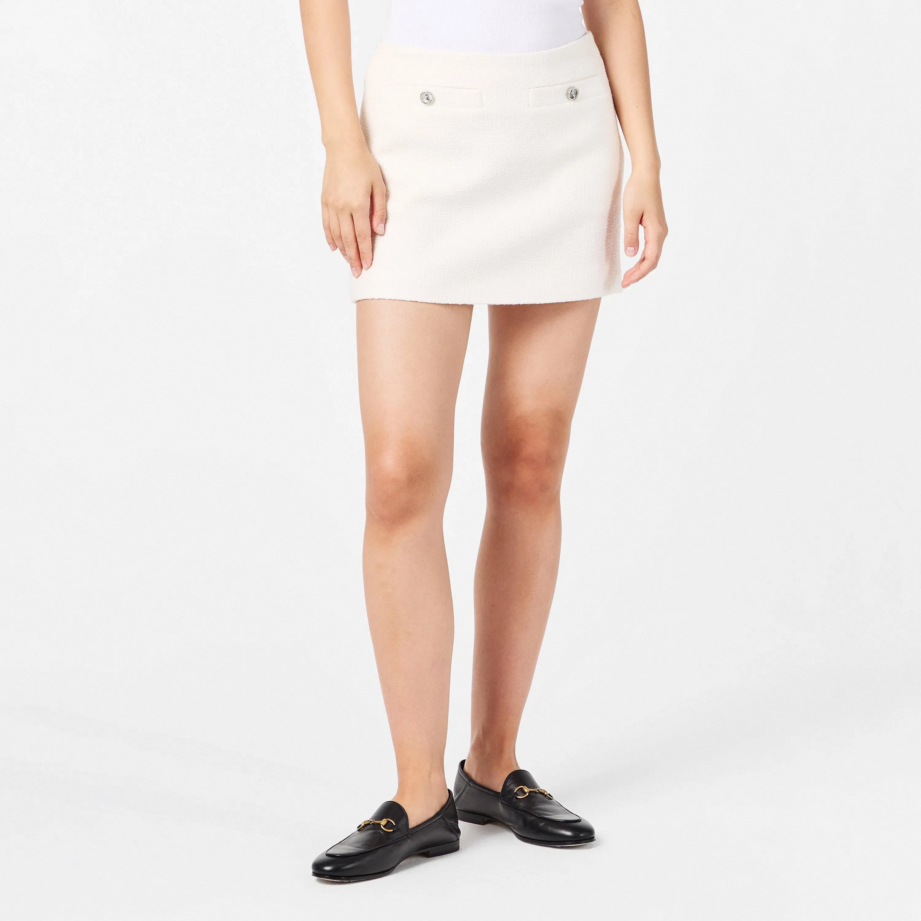 Interlocking G Wool Blend Boucle Miniskirt