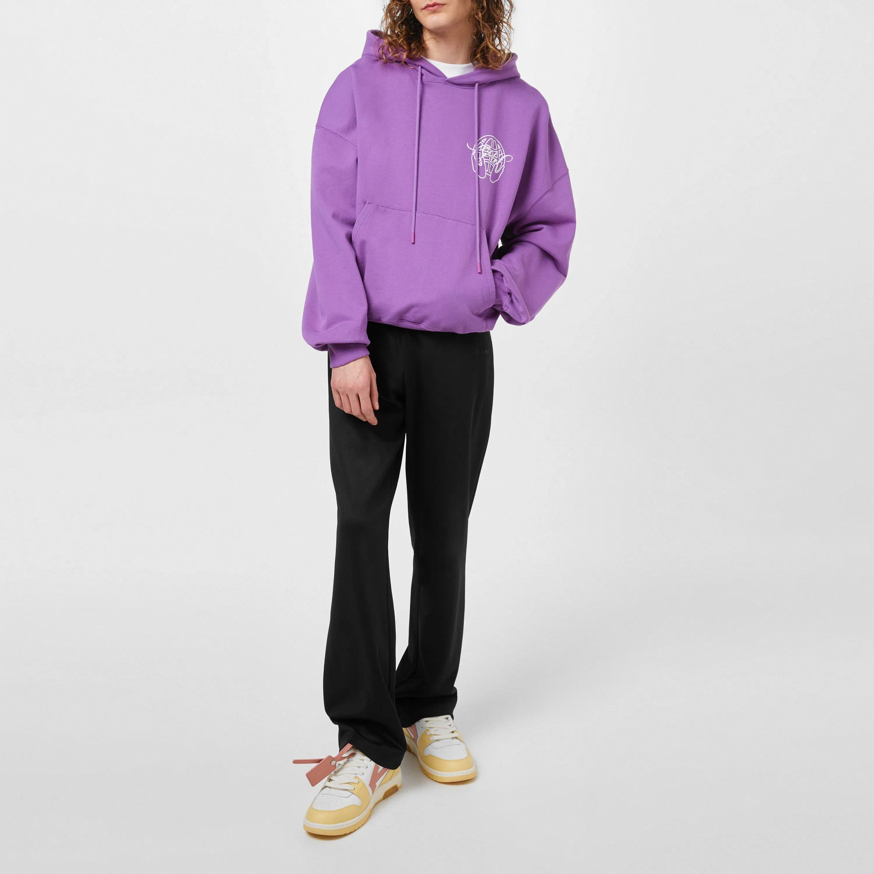 Hand Arrow Cotton Oversized Fit Over the Head Hoodie