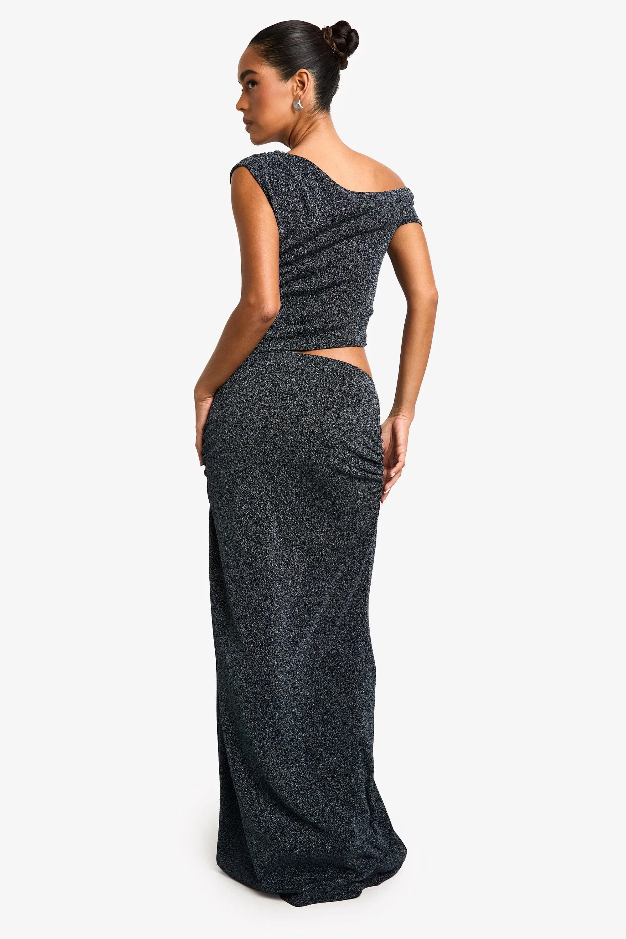 Metallic Knit Maxi Skirt