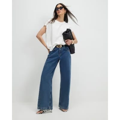 White Short Sleeve Loose Fit Top