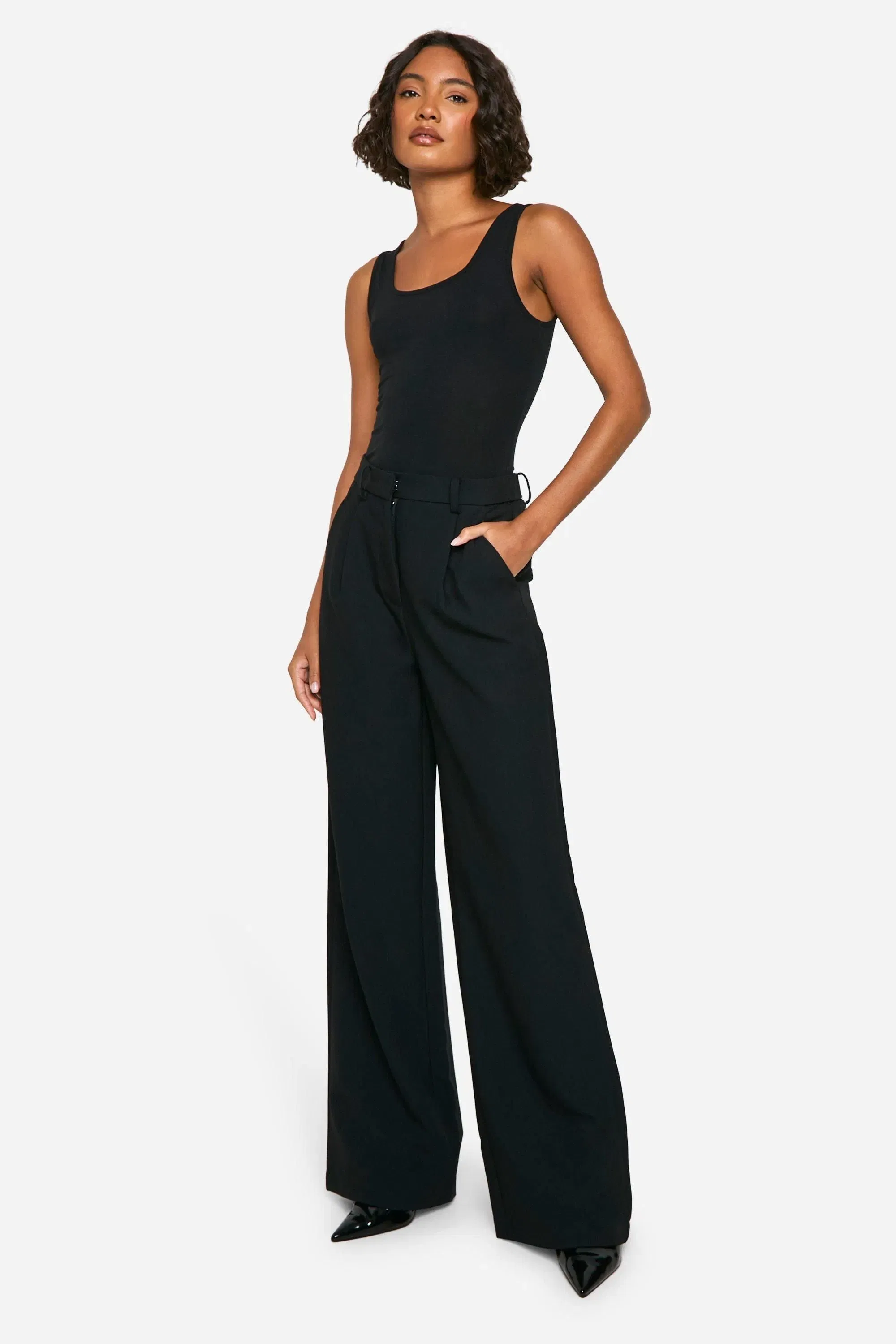 Tall Essential Wide Leg Tailored Trousers
