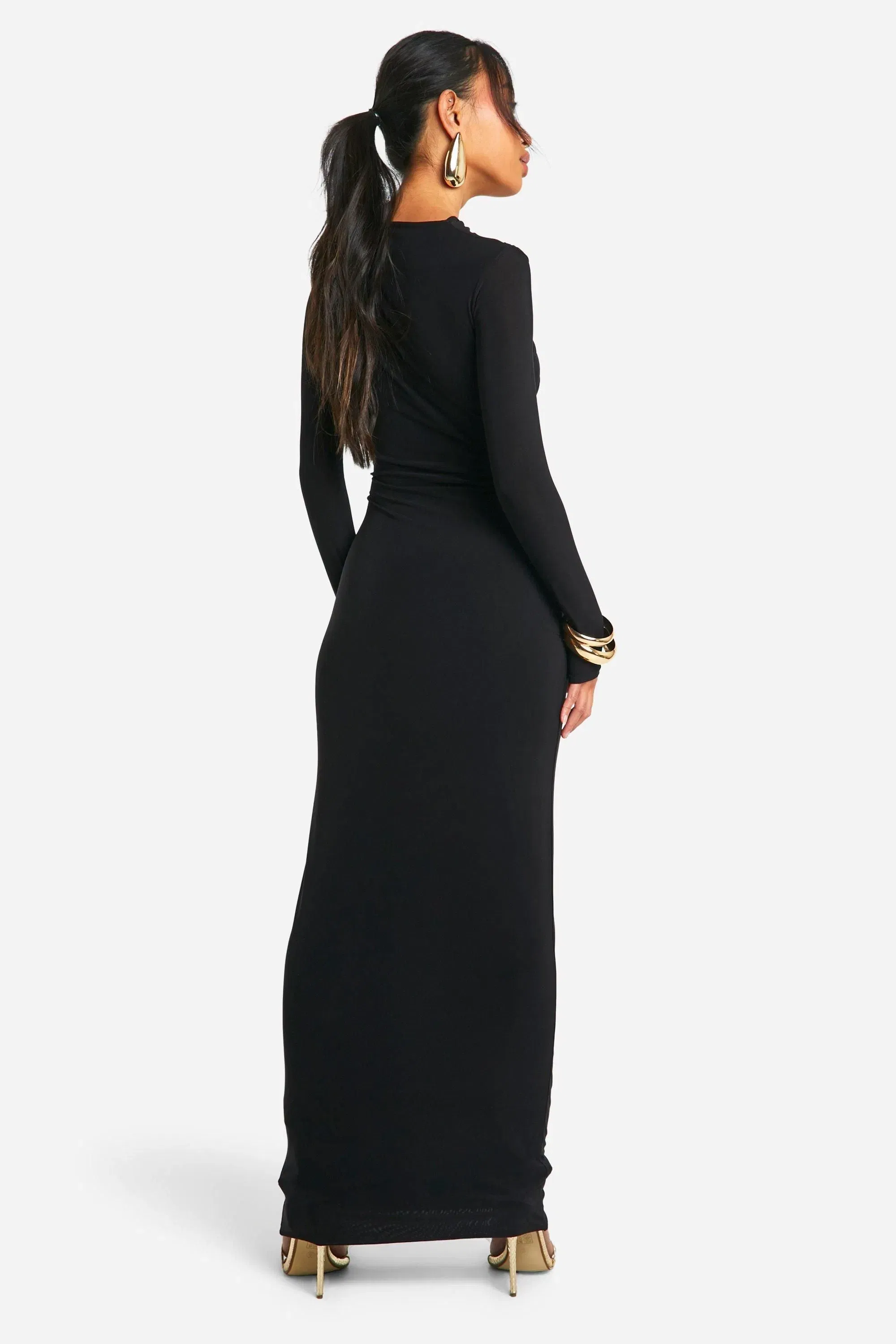 Trim Detail Cut Out Maxi Dress