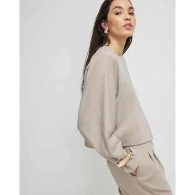 Cream Long Sleeve Bomber Jacket