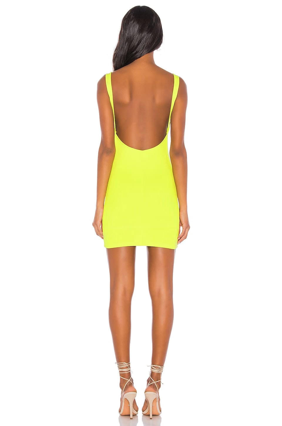 superdown Kourtney Backless Mini Dress in Chartreuse