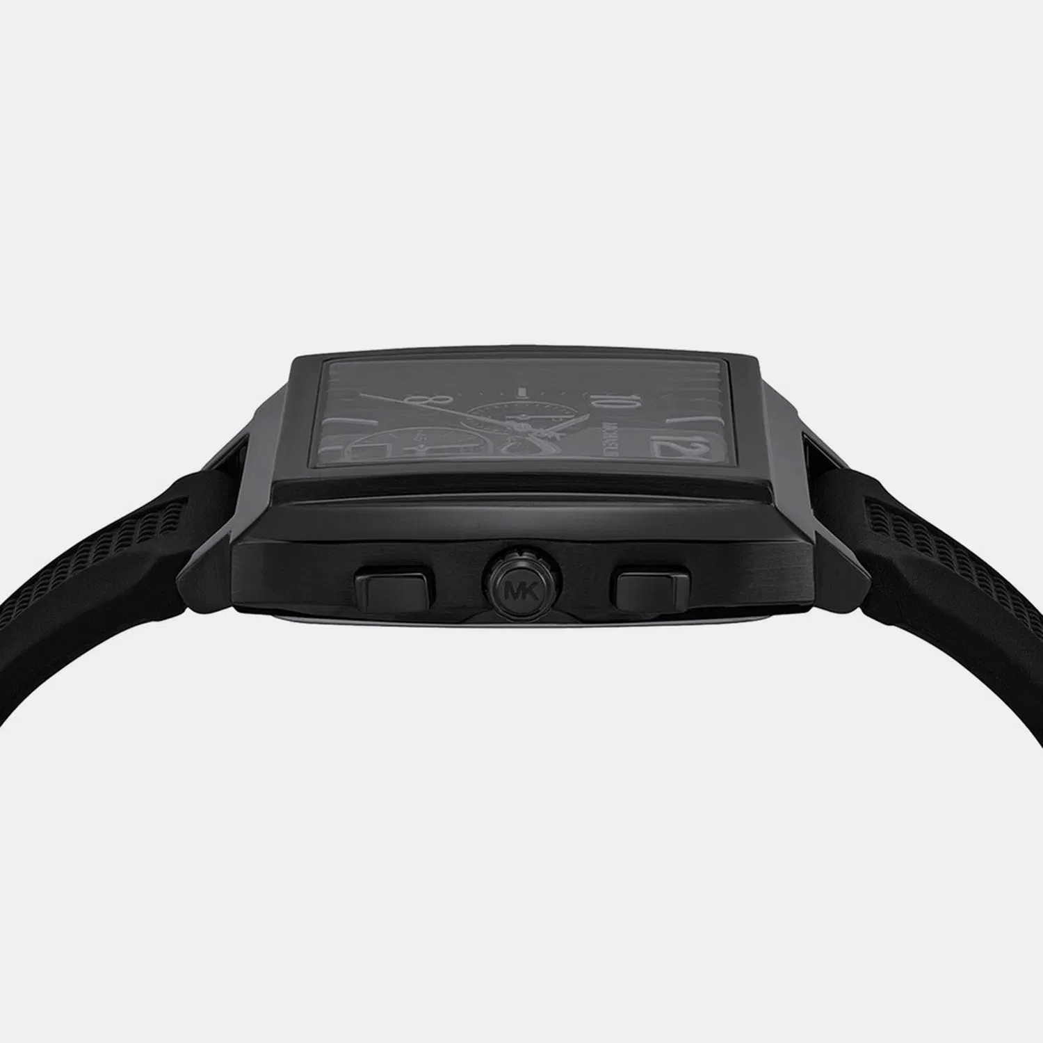 Michael Kors Rhys Men Quartz Black Dial Analog Silicone Watch Mk9233