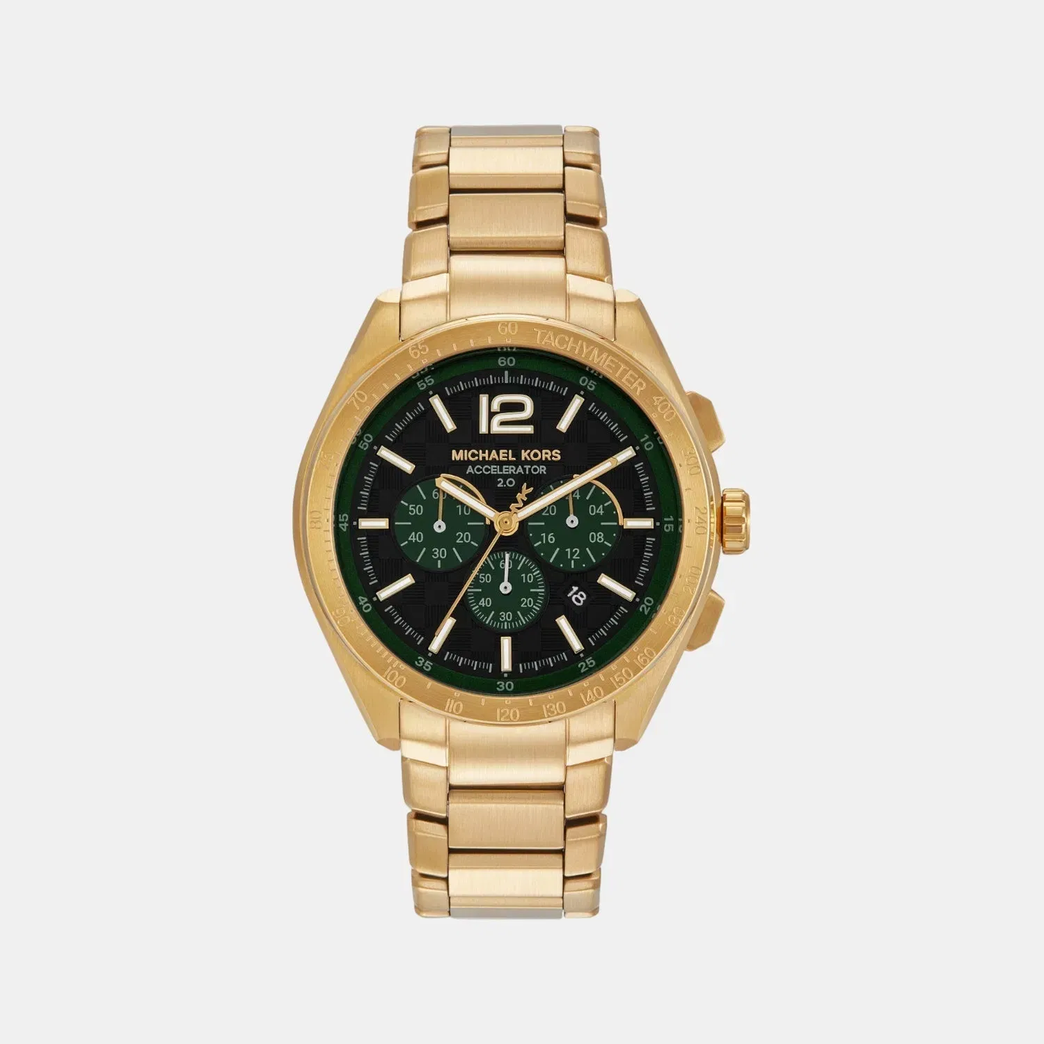 Michael Kors Accelerator 2.0 Men Quartz Black Dial Chronograph Stainless Steel Watch Mk9177