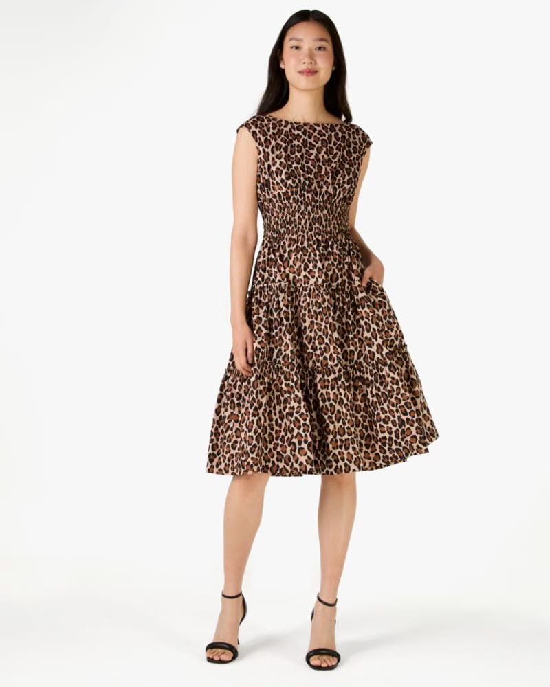 Spotted Leopard Blaire Midi Dress